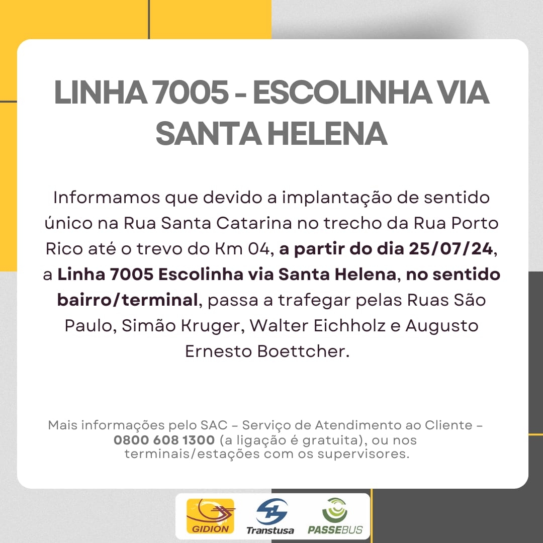 Linha 7005 Escolinha via Santa Helena