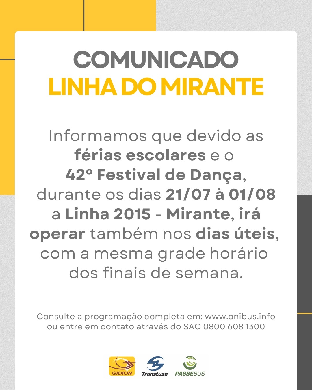 Comunicado | Linha do Mirante no 42º Festival de Danças