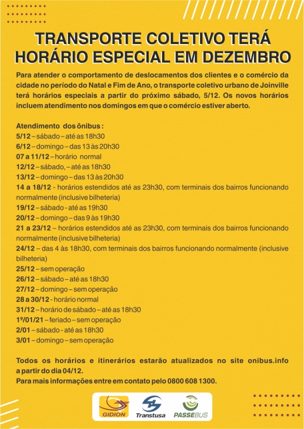 Retorno do comércio: Operação Especial do Transporte Coletivo