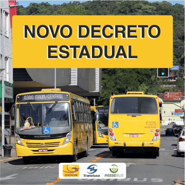 Novo decreto estadual sobre lotação ônibus urbanos em Joinville
