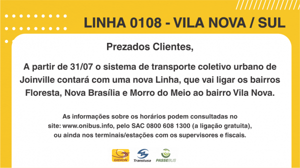 Linha 0108 Sul/Vila Nova